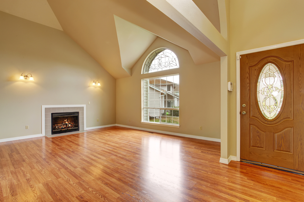 high ceiling living room