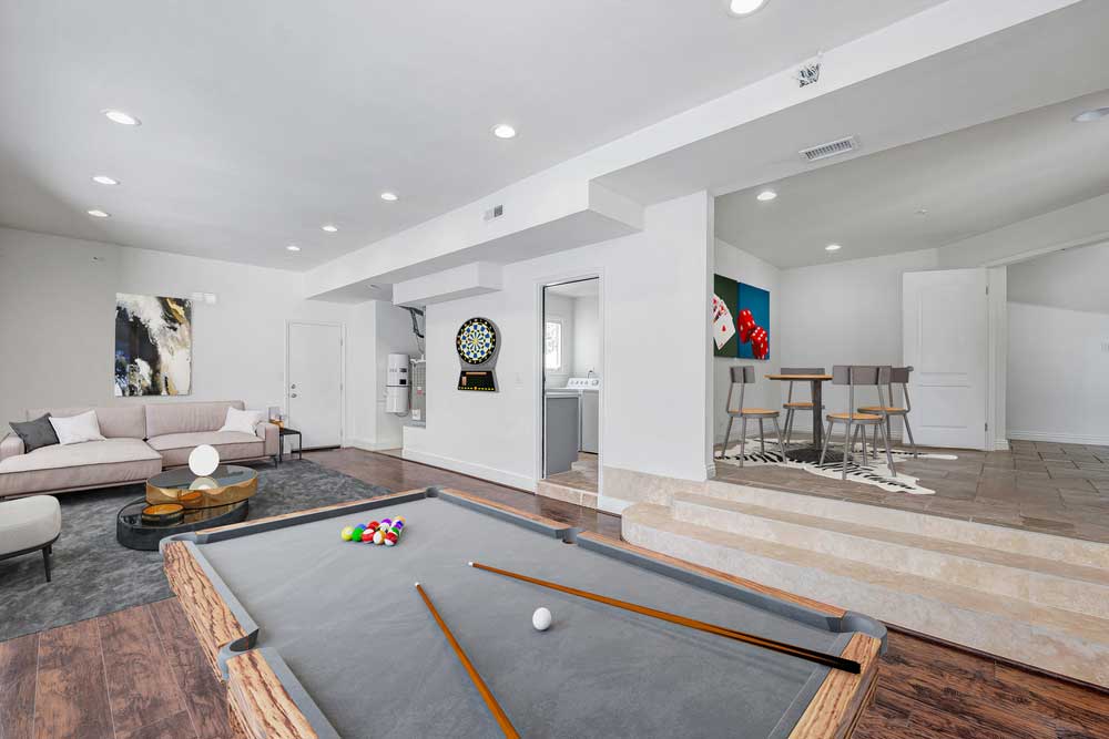 game room design in new custom home